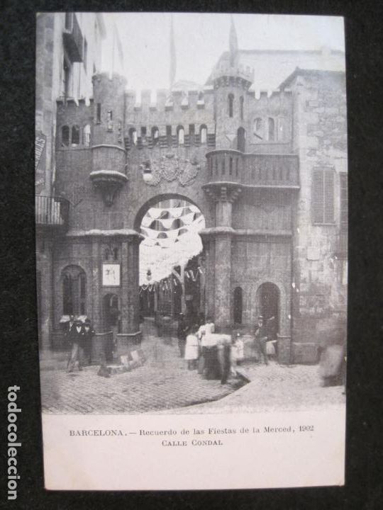 Postais: BARCELONA-FIESTAS DE LA MERCED 1902-CALLE CONDAL-REVERSO SIN DIVIDIR-POSTAL ANTIGUA-(85.672)