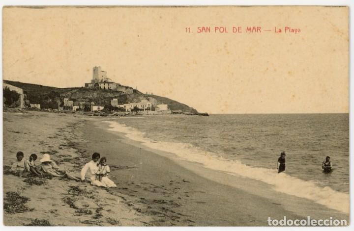 Postales: a07913 sant pol de mar la playa roisin n&ordm;11 circulada 1920