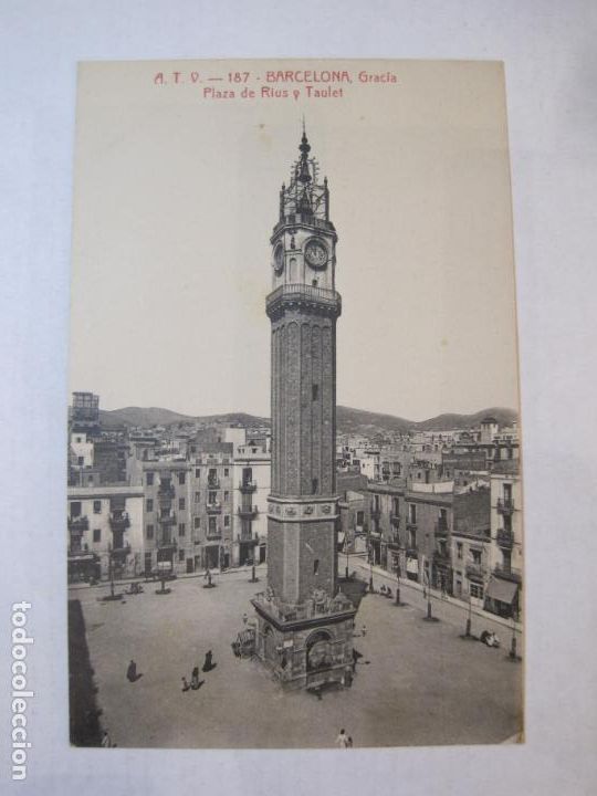 Postais: BARCELONA-GRACIA-PLAZA DE RIUS Y TAULET-ATV 187 A.T.V.-POSTAL ANTIGUA-(86.007)