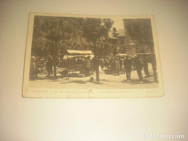 Postales: PUIGCERDA 3 A. EL MERCADO DE LOS DOMINGOS . E. VIGUE . 1934. ESCRITA.