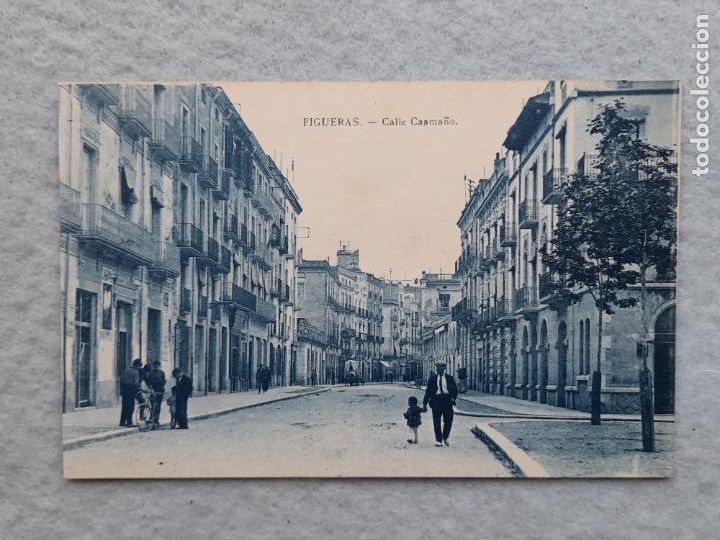 Postales: Figueras. Calle Caama&ntilde;o. - Foto 1