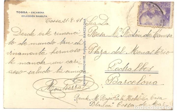Postales: TOSSA.CALABONA - COLECCIÓN RAGOLTA - CIRCULADA 1941 - Foto 2 - 303193298