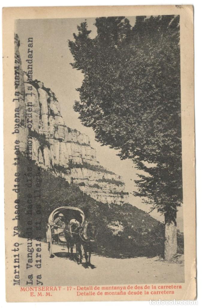 Cartoline: MONTSERRAT - 17 - DETALL DE MUNTANYA DE DES DE LA CARRETERA. E.M.M.