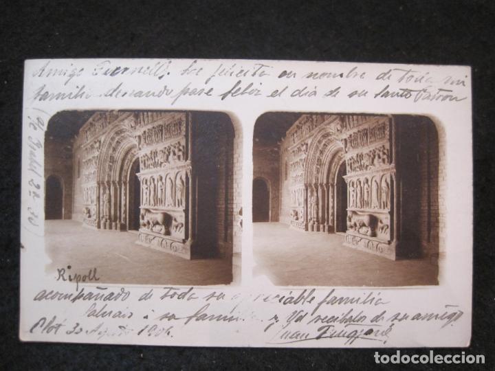 Postales: RIPOLL-MONASTERIO-FOTOGRAFICA-REVERSO SIN DIVIDIR-POSTAL ANTIGUA-(86.452)