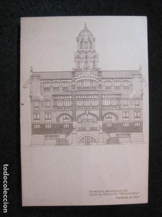 Postales: BARCELONA-PROYECTO DE EDIFICIO DEL CLUB NATACION-FACHADA AL MAR-THOMAS-POSTAL ANTIGUA-(86.697)