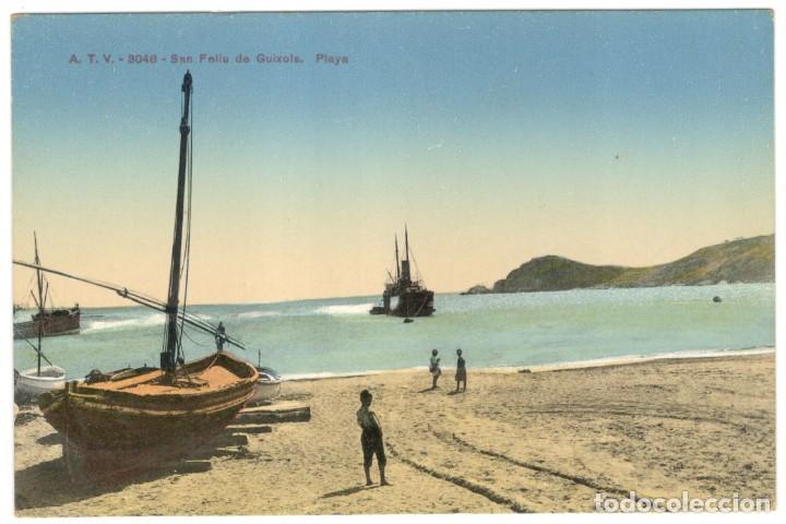 Cartes Postales: SANT FELIU DE GUIXOLS: PLAYA. A.T.V.3048 SIN CIRCULAR