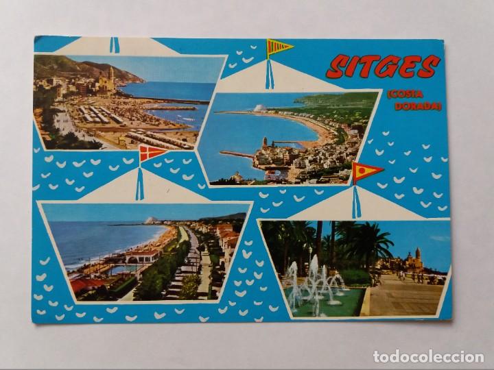 Postales: POSTAL - SITGES PLAYA DE ORO - DIVERSOS ASPECTOS - Foto 1