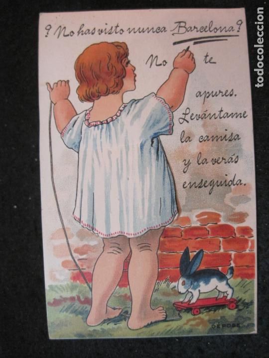 Cartes Postales: BARCELONA-DESPEGABLE CON VISTAS-POSTAL ANTIGUA-(87.079)