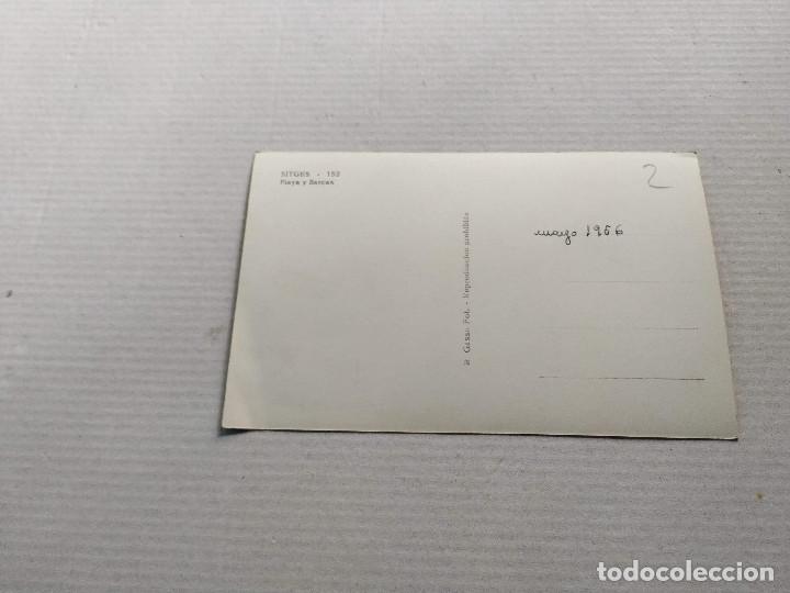 Postales: GARRAF - POSTAL SITGES - PLAYA Y BARCAS - Foto 2