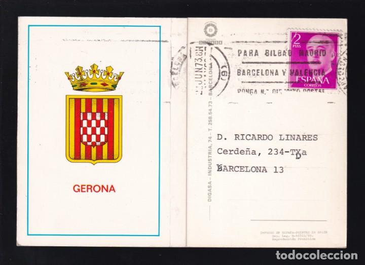 Postales: Girona. *Gerona* Postal con solapa. Circulada 1973. - Foto 2