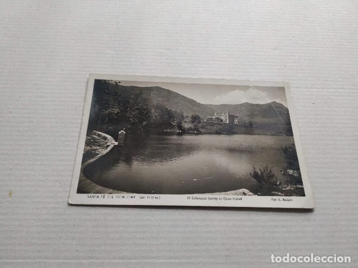 Postales: VALL&Egrave;S ORIENTAL - POSTAL SANTA F&Eacute; DEL MONTSENY - EL ESTANQUE FRENTE AL GRAN HOTEL