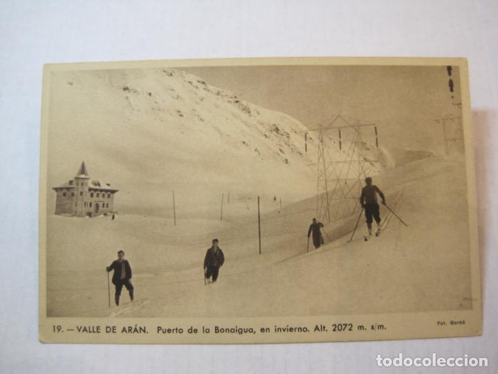Postales: VALL D'ARAN-PORT DE LA BONAIGUA-ESQUIANT-FOTO GORDO-POSTAL ANTIGUA-(87.509)