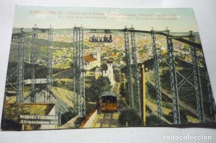 Postales: postal barcelona ferrocarril aereo.-funicular cm - Foto 1
