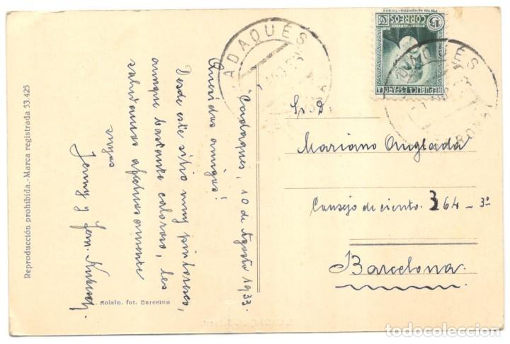 Postales: CADAQU&Eacute;S: BALUART. N&ordm;5 L. ROIS&Iacute;N. circulada en 1933 - Foto 2