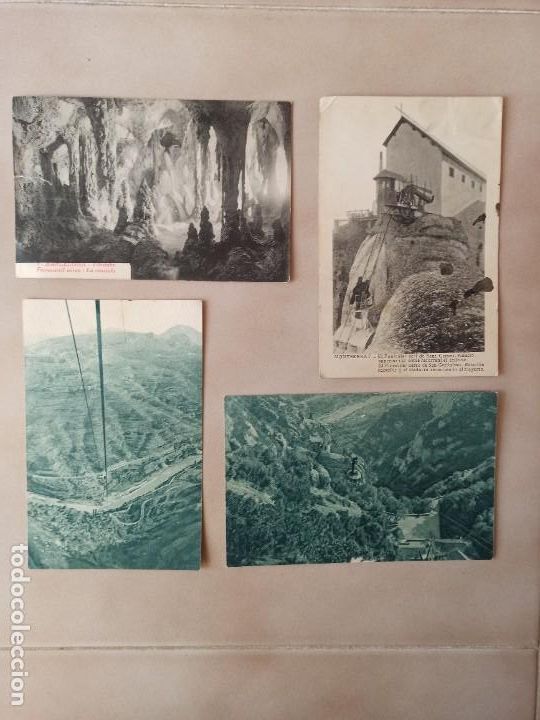 Postales: 4 Originales y antiguas postales de Funicular de Montserrat y aereo de Tibidabo.