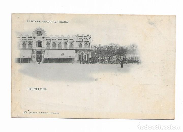 POSTAL ANTIGUA - PASEO DE GARCÍA - ENTRADA- BARCELONA (Postales - España - Cataluña Antigua (hasta 1939))