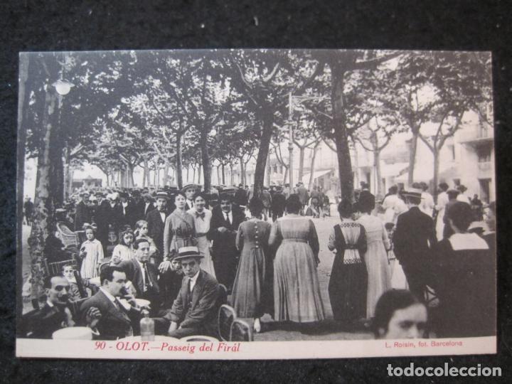 Postales: OLOT-PASSEIG DEL FIRAL-ROISIN-90-POSTAL ANTIGUA-(88.414)