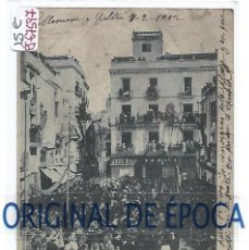 Postales: (PS-67597)POSTAL DE VILLANUEVA Y GELTRU-PLAZA DE LA VERDURA.CIRCULADA AÑO 1902