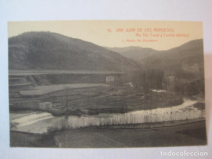 Postais: SANT JOAN DE LES ABADESSES-RIO TER, CANAL Y CENTRAL ELECTRICA-15-ROISIN-POSTAL ANTIGUA-(88.561)