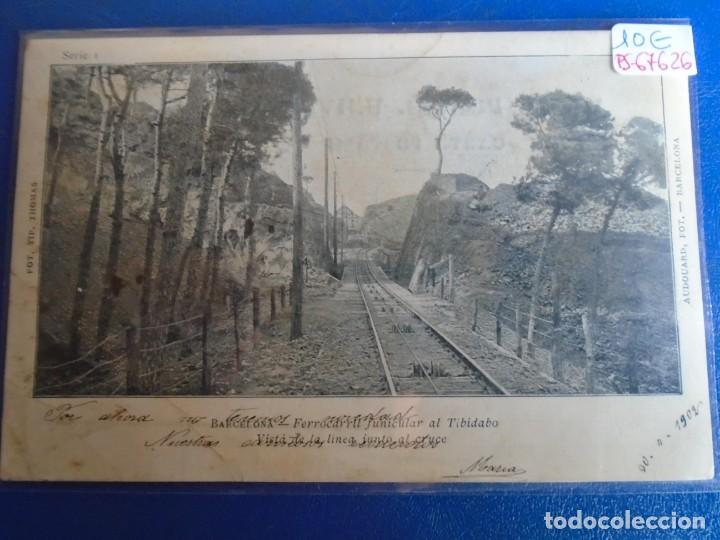 Cartes Postales: (PS-67626)POSTAL DE BARCELONA-FERROCARRIL FUNICULAR AL TIBIDABO.VISTA DE LA LINEA JUNTO AL CRUCE.