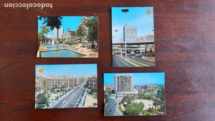 Postales: Una postal jardines antigua plaza Lesseps de Barcelona a&ntilde;os 60-70&acute;s, cuatro tarjetas a elegir