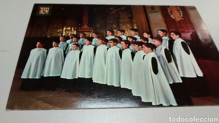 Postales: MONTSERRAT. L&acute;ESCOLANIA. ESCUDO DE ORO N&ordm; 25. SIN CIRCULAR.