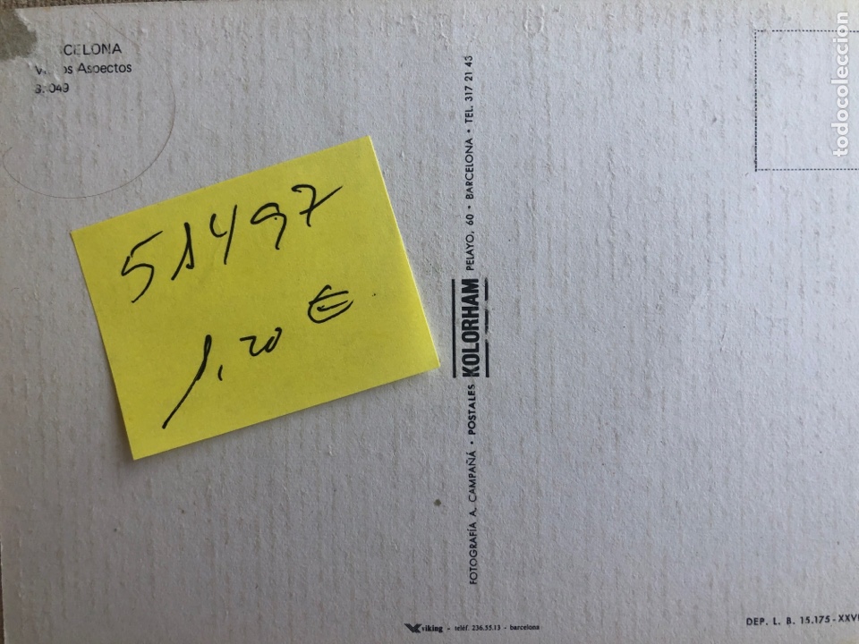 Postales: N&deg; 51497 POSTAL BARCELONA - Foto 2