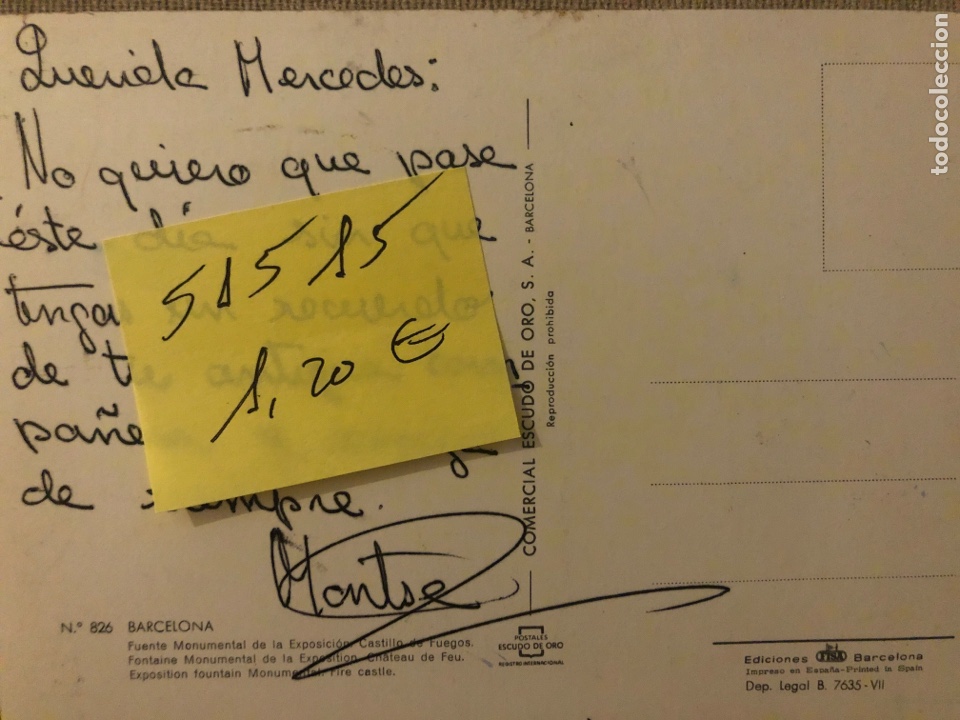 Postales: N&deg;51515 POSTAL BARCELONA - Foto 2