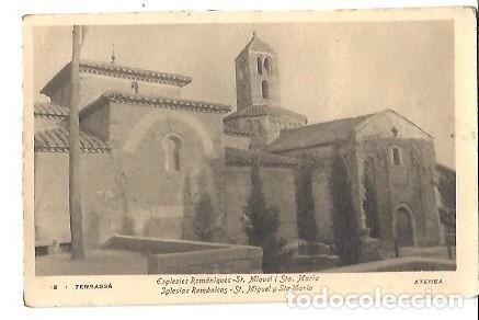Postales: ANTIGUA POSTAL 9 TERRASSAIGLESIAS ROMANICAS ST MIQUEL STA MARIA ATENEA