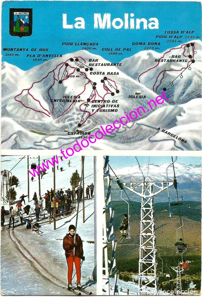 Postales: ESCACION DE ESQU&Iacute; LA MOLINA - PIRINEU CATAL&Aacute; - POSTAL DEL A&Ntilde;O 1966