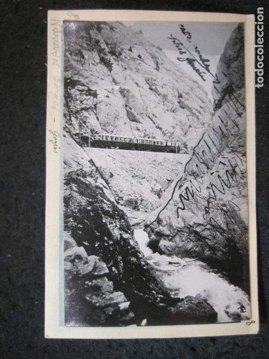 Postales: FERROCARRIL DE NURIA-GORGES-POSTAL PROTOTIPO ANTIGUA-ES FOTO PEGADA-ARCHIVO ROISIN-(90.026)