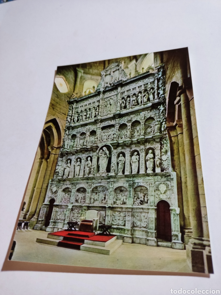 Postales: Postal Real Monasterio de Poblet retablo