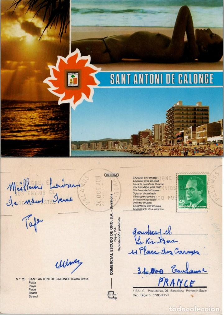 Postales: Sant Antoni de Calonge (Costa Brava) - Platja - Ed. FISA n&ordm; 23 - 148x103mm.