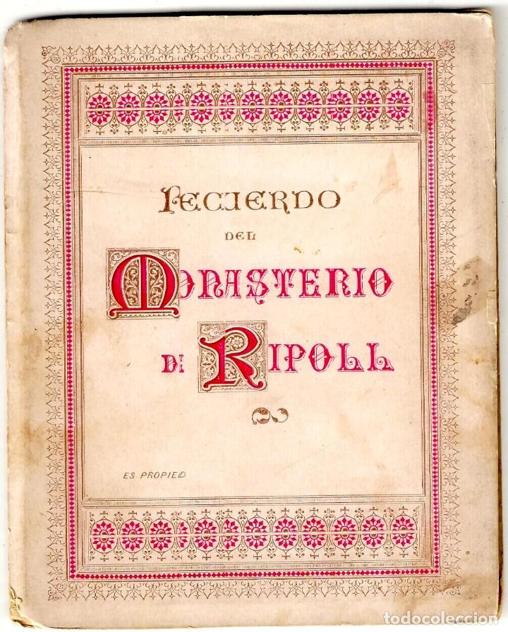 Cartoline: Recuerdo del Monasterio de Ripoll - Fototipia Henrich y Cia. - Desplegable 12 fotograf&iacute;as