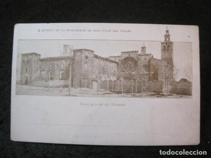 Cartes Postales: SANT CUGAT DEL VALLES-VISTA GENERAL DEL MONASTIR-REVERSO SIN DIVIDIR-POSTAL ANTIGUA-(90.497)
