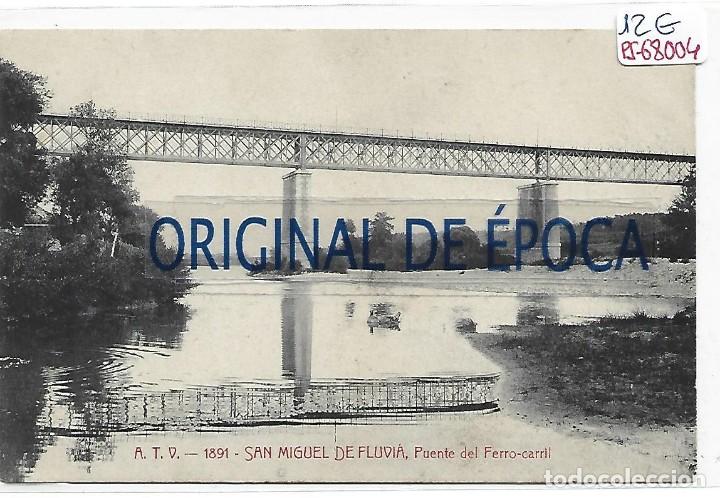 Postales: (PS-68004)POSTAL DE SAN MIGUEL DE FLUVIA-PUENTE DEL FERROCARRIL.A.T.V.1891