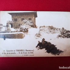 Postales: ORIGINAL Y ANTIGUA POSTAL DE TIBIDABO. NEVADA 1914. FOTOGRAFO ROISIN. BARCELONA.. Lote 323055583