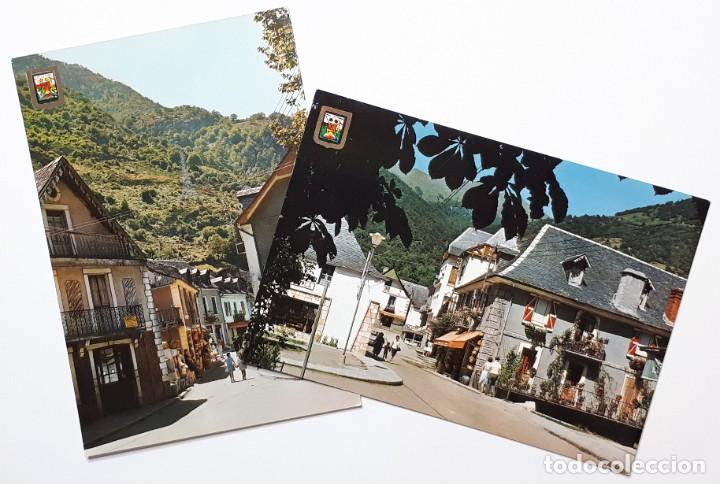 Postales: LOTE DE 2 POSTALES- PIR. CATALA. VALL D'ARAN. LES. ESCUDO DE ORO. LLEIDA- SIN CIRCULAR