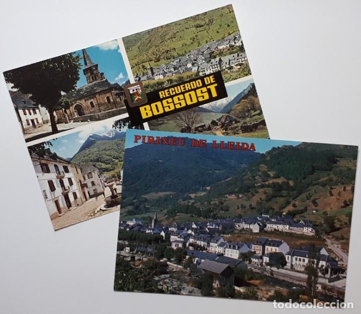 Postales: LOTE DE 2 POSTALES- VALL D'ARAN. BOSSOT. LLEIDA- SIN CIRCULAR