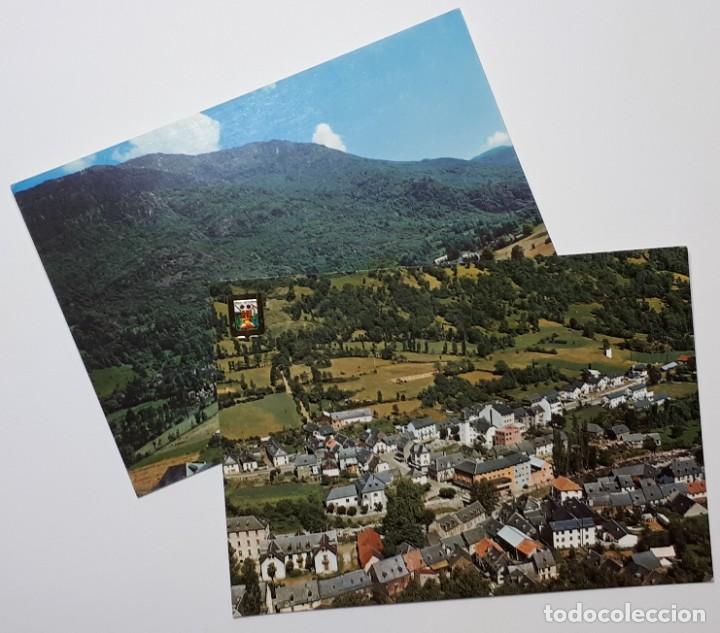 Postales: LOTE DE 2 POSTALES- VALL D'ARAN. LES. VISTA GENERAL. LLEIDA- SIN CIRCULAR