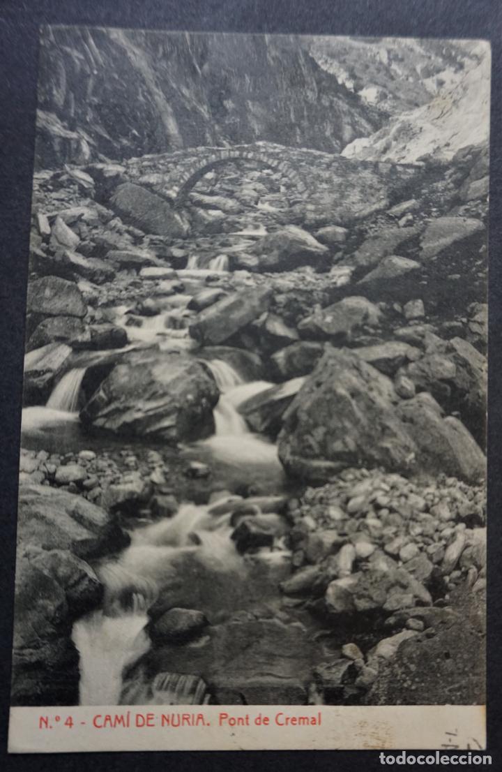 Postales: Cami de Nuria, Pont de Cremal, postal circulada con sello del a&ntilde;o 1918