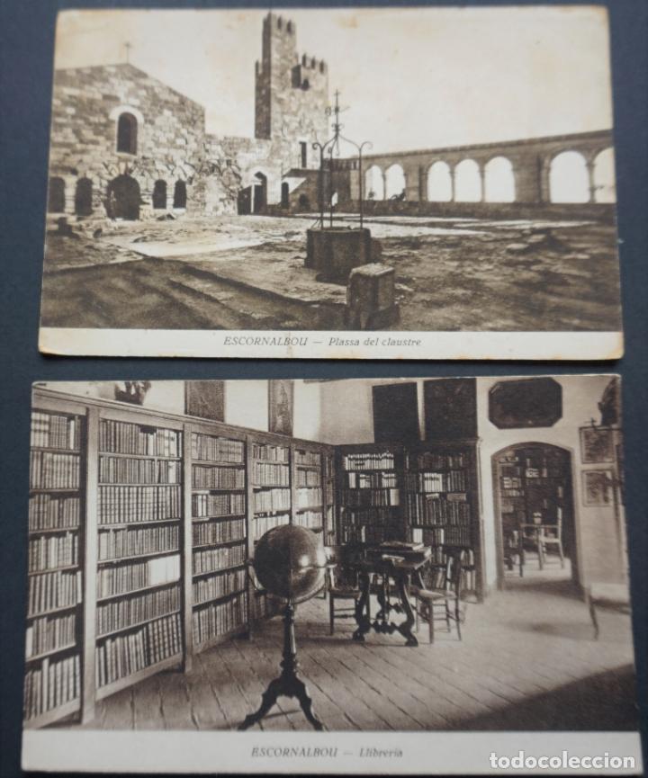 Postales: Escornalbou, 2 postales sin circular pero con ligeras manchas del tiempo en el reverso, ver fotos