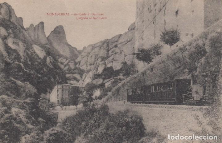 Postales: POSTAL DE MONTSERRAT -ARRIBADA AL SANTUARI EDITA L. ROCA ----TRENES FERROCARRIL---