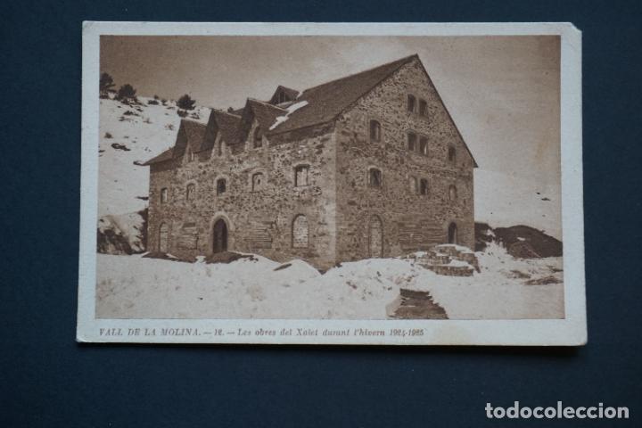 Postales: Vall de la Molina, les obres del Xalet del Centre Excursionista de Catalunya, postal dels anys 30