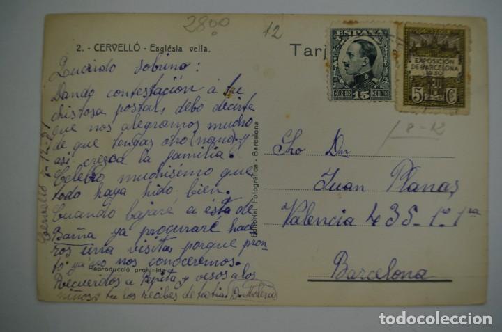 Postales: POSTAL DE CERVELL&Oacute; 1912 - Foto 2