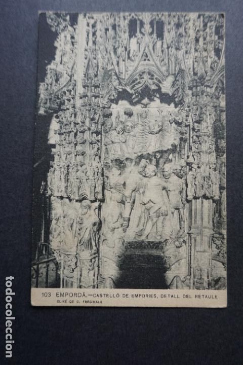 Cartoline: Castello d'Empuries, retaule, postal sin circular editada en los a&ntilde;os 30 por APEC, ver foto reverso