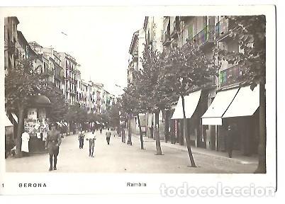 Postales: ANTIGUA POSTAL GERONA RAMBLA - Foto 1