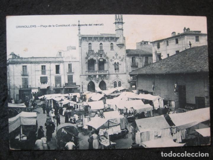Postais: GRANOLLERS-PLA&Ccedil;A DE LA CONSTITUCIO-MERCAT-MERCADO EN LA PLAZA-MUMBRU-POSTAL ANTIGUA-(91.462)