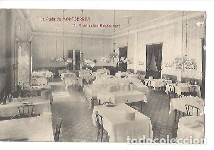 Postais: ANTIGUA POSTAL 4 LA PUDA DE MONTSERRAT GRAN SALON RESTAURANTE ED ANGEL TOLDRA VIAZO