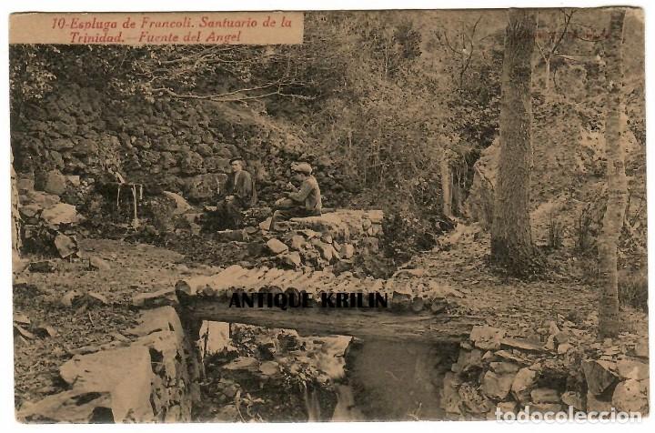 Postales: ESPLUGA DE FRANCOLI N&ordm; 10 SANTUARIO DE LA TRINIDAD / FUENTE DEL ANGEL / SIN FRANQUEAR